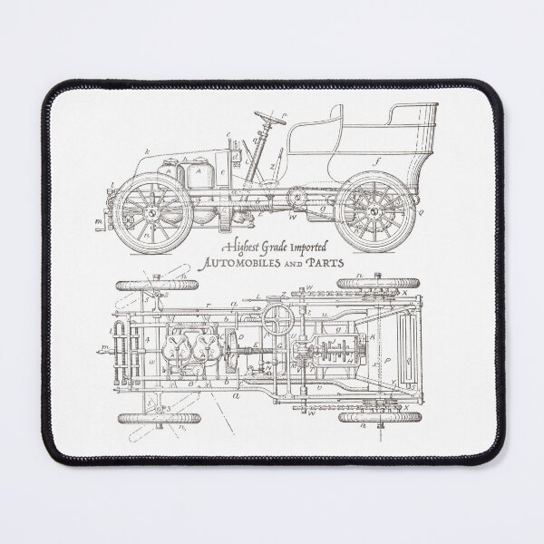 Item preview, Vintage Automobile Technical Drawing Blueprint designed and sold by rutmerdesign.