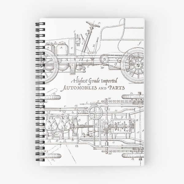Item preview, Vintage Automobile Technical Drawing Blueprint designed and sold by rutmerdesign.