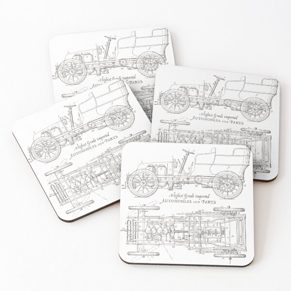 Item preview, Vintage Automobile Technical Drawing Blueprint designed and sold by rutmerdesign.