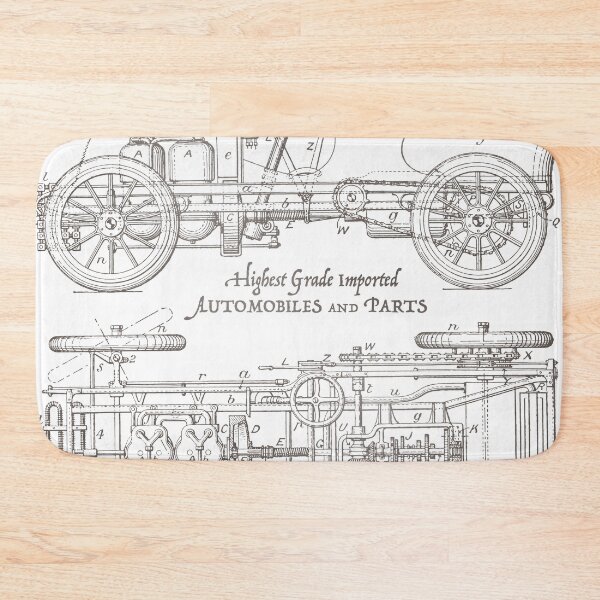 Item preview, Vintage Automobile Technical Drawing Blueprint designed and sold by rutmerdesign.