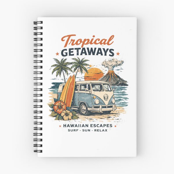Item preview, Tropical Getaways Hawaiian Surf Camper Van Poster designed and sold by Matinez Pink.