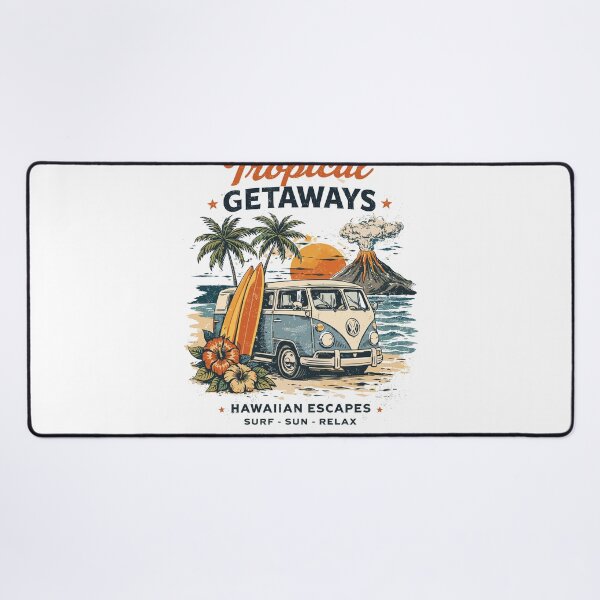 Item preview, Tropical Getaways Hawaiian Surf Camper Van Poster designed and sold by Matinez Pink.