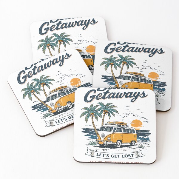 Item preview, Beach Getaways Let's Get Lost Camper Van Poster designed and sold by Matinez Pink.