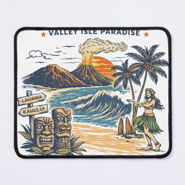 Item preview, Maui Valley Isle Paradise Hula & Tiki Poster designed and sold by Matinez Pink.