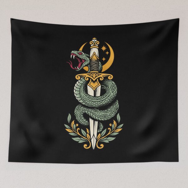 Item preview, Serpent And Dagger Neo Traditional Tattoo Flash designed and sold by The Mellonaire.
