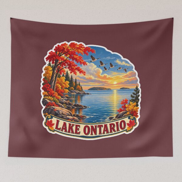 Item preview, Lake Ontario Vintage Canadian Waterfront Great Lakes Prints designed and sold by PinUpPizzazz.