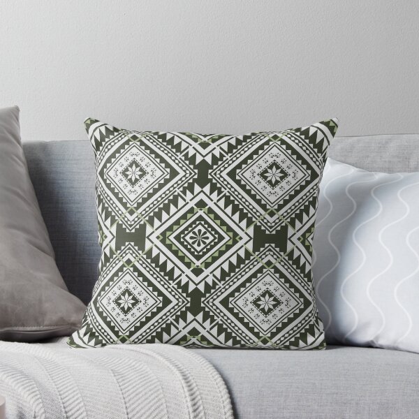 Item preview, Native dark green abstract geometric ethnic pattern designed and sold by Aesthetic shapes design.