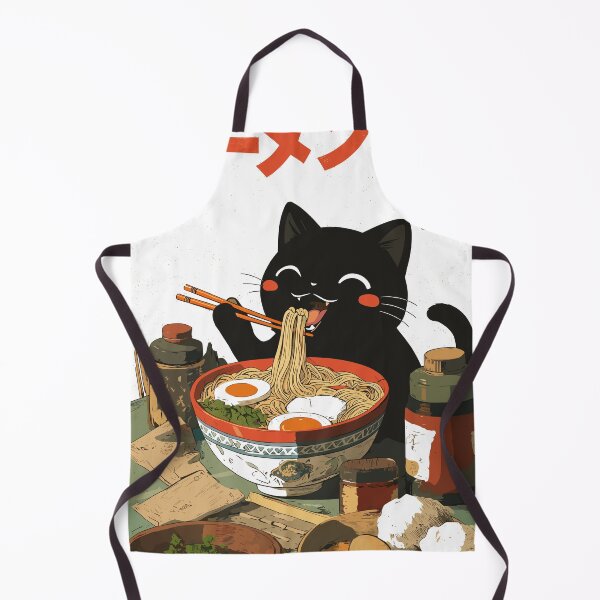 Item preview, Cute Black Cat Eating Ramen Poster designed and sold by Matinez Pink.