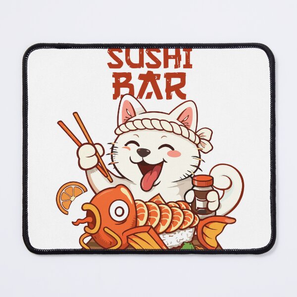 Item preview, White Cat Chef Shiba Sushi Bar Poster designed and sold by Matinez Pink.