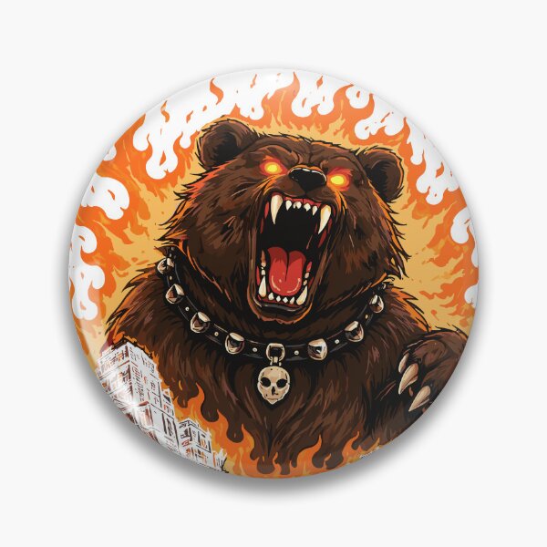 Item preview, Hellbear Flaming Fiery Bear Monster Poster designed and sold by Matinez Pink.