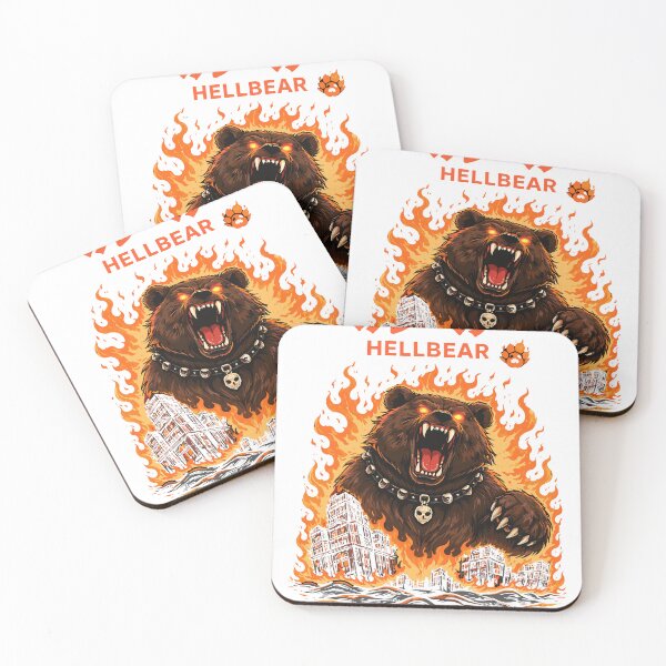 Item preview, Hellbear Flaming Fiery Bear Monster Poster designed and sold by Matinez Pink.