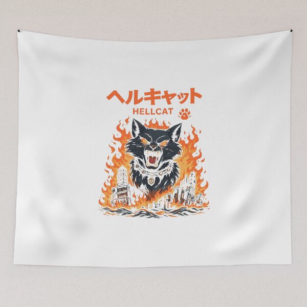 Item preview, Hellcat Fiery Black Cat Monster Poster designed and sold by Matinez Pink.