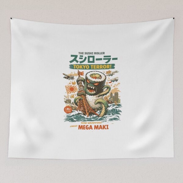 Item preview, Tokyo Terror Mega Maki Sushi Roller Poster designed and sold by Matinez Pink.