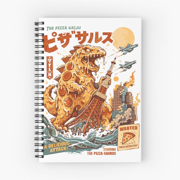 Item preview, The Pizza Kaiju Pizza-Saurus Vintage Poster designed and sold by Matinez Pink.