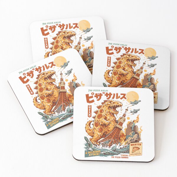 Item preview, The Pizza Kaiju Pizza-Saurus Vintage Poster designed and sold by Matinez Pink.