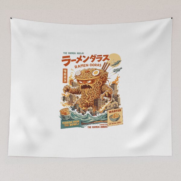 Item preview, Ramen Kaiju Ramen-Doras Vintage Poster designed and sold by Matinez Pink.