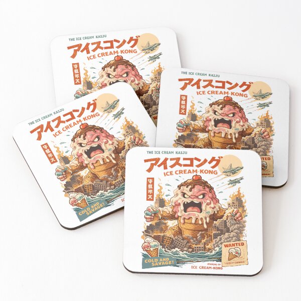 Item preview, The Ice Cream Kaiju Ice Cream-Kong Poster designed and sold by Matinez Pink.