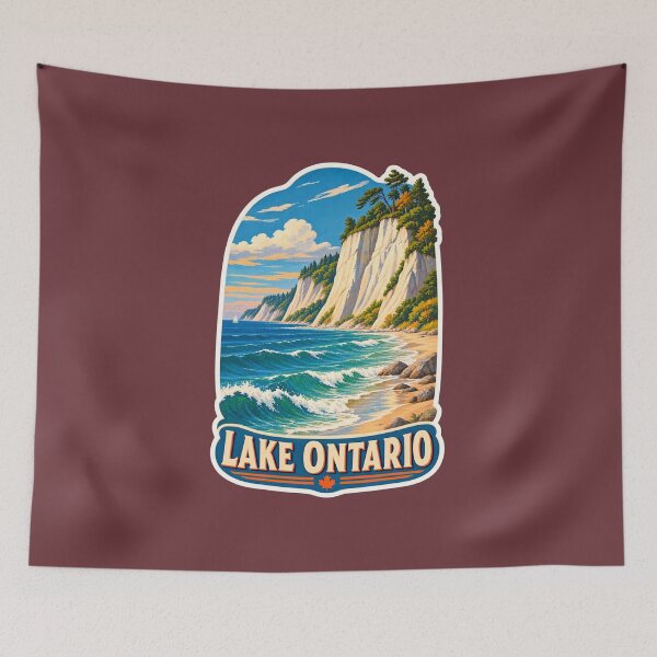 Item preview, Lake Ontario Vintage Canadian Waterfront Great Lakes Prints designed and sold by PinUpPizzazz.