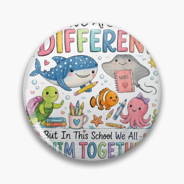 Item preview, We are All Different But in This School We All Swim Together T-Shirt designed and sold by gidget-gadget.