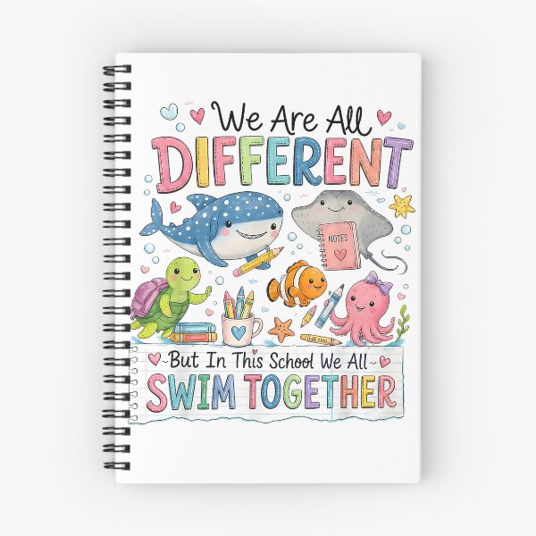 Item preview, We are All Different But in This School We All Swim Together T-Shirt designed and sold by gidget-gadget.