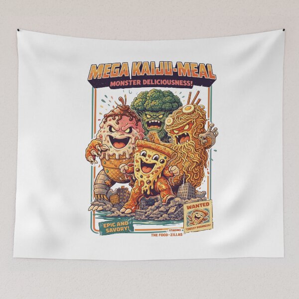 Item preview, Mega Kaiju-Meal Food-Zillas Squad Poster designed and sold by Matinez Pink.