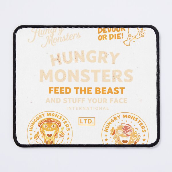 Item preview, Hungry Monsters Devour Or Die Badges Poster designed and sold by Matinez Pink.