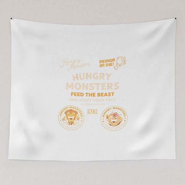 Item preview, Hungry Monsters Devour Or Die Badges Poster designed and sold by Matinez Pink.