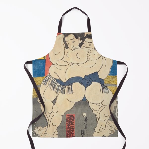 Item preview, Vintage Japanese Sumo Match Ukiyo-e Woodblock Print Art designed and sold by vekotpu.