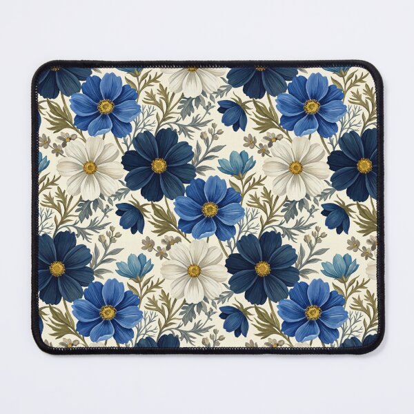 Item preview, Vintage Navy Blue Botanical Floral Pattern designed and sold by arteresting-art.