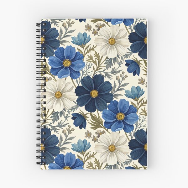 Item preview, Vintage Navy Blue Botanical Floral Pattern designed and sold by arteresting-art.