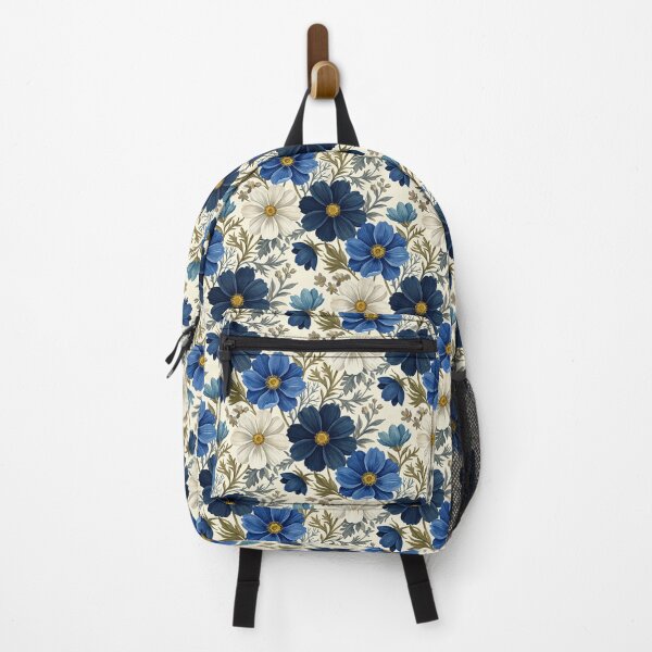 Item preview, Vintage Navy Blue Botanical Floral Pattern designed and sold by arteresting-art.