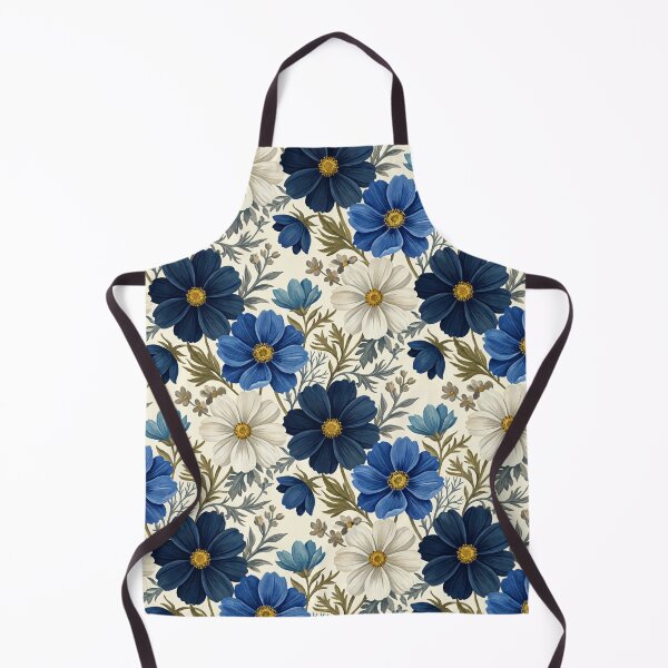 Item preview, Vintage Navy Blue Botanical Floral Pattern designed and sold by arteresting-art.