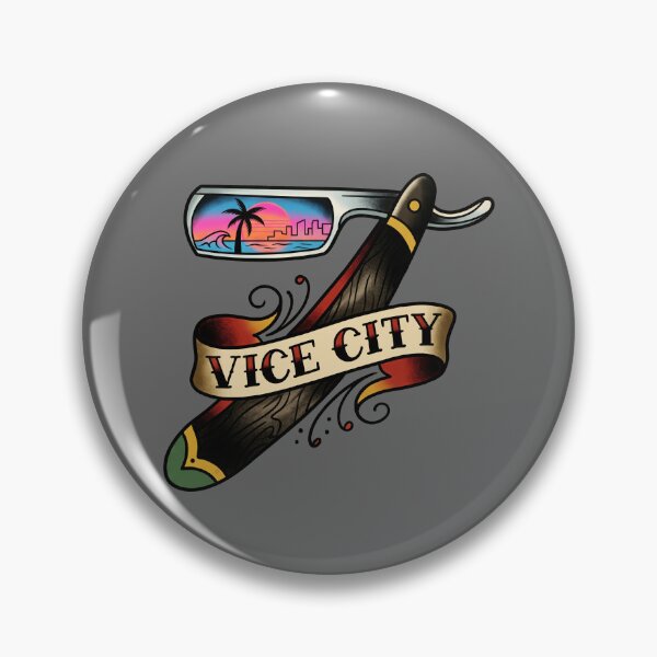 Item preview, Vice City Traditional Razor designed and sold by Fictional Ink Society.