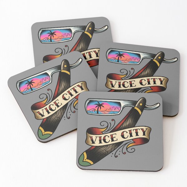 Item preview, Vice City Traditional Razor designed and sold by Fictional Ink Society.