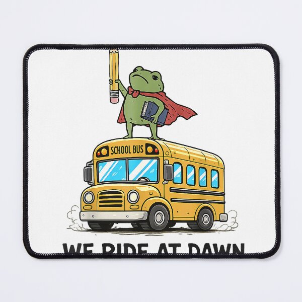 Item preview, We Ride At Dawn Back to School Funny Frog Bus Teacher Kids T-Shirt designed and sold by Cafe18.