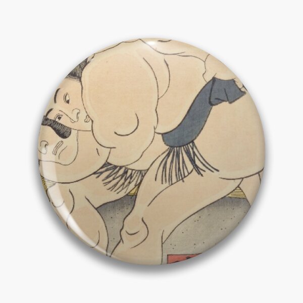 Item preview, Vintage Japanese Sumo Bout Mazuru vs Jinmaku Ukiyo-e Art designed and sold by vekotpu.