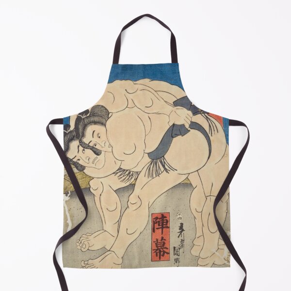 Item preview, Vintage Japanese Sumo Bout Mazuru vs Jinmaku Ukiyo-e Art designed and sold by vekotpu.