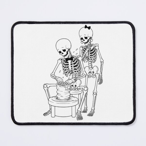 Item preview, Skeleton Couple Making Pottery Together designed and sold by Qenlo.
