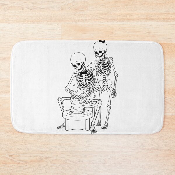 Item preview, Skeleton Couple Making Pottery Together designed and sold by Qenlo.