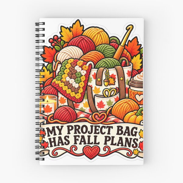 Item preview, My Project Bag Has Fall Plans Crochet designed and sold by supertae.