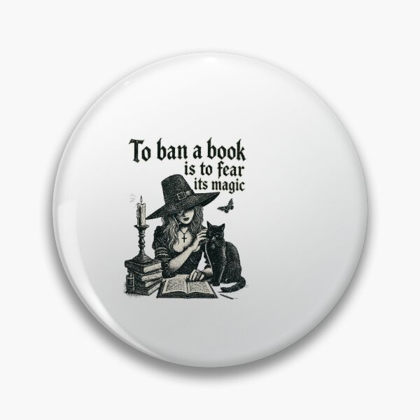 Item preview, To Ban A Book Is To Fear Its Magic Gothic Witch Black Cat Reading designed and sold by SEINENGAPPI18.