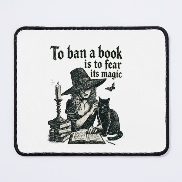 Item preview, To Ban A Book Is To Fear Its Magic Gothic Witch Black Cat Reading designed and sold by SEINENGAPPI18.