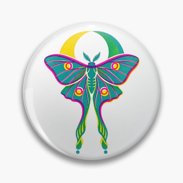 Item preview, Luna Moth Three Color Risograph Print designed and sold by The Mellonaire.