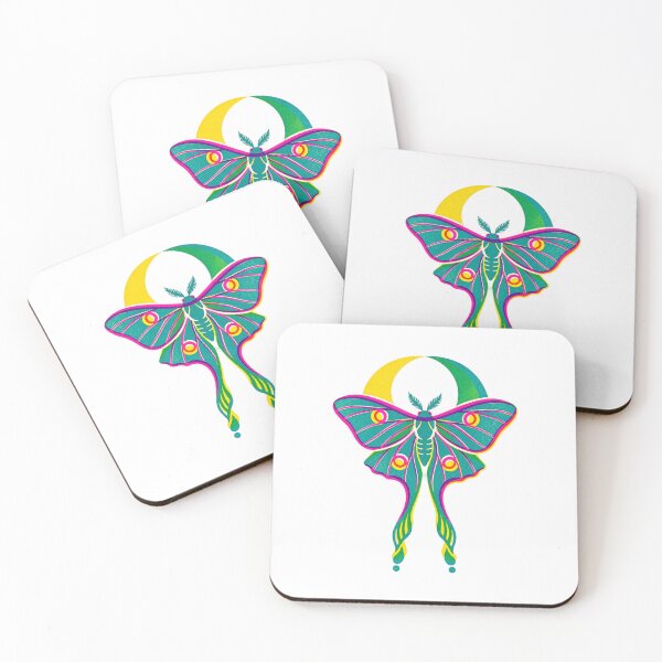 Item preview, Luna Moth Three Color Risograph Print designed and sold by The Mellonaire.