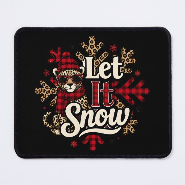 Item preview, Let It Snow Leopard and Red Plaid Christmas Design designed and sold by RoyesButler.