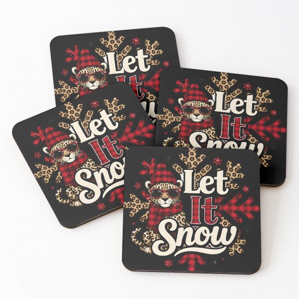 Item preview, Let It Snow Leopard and Red Plaid Christmas Design designed and sold by RoyesButler.