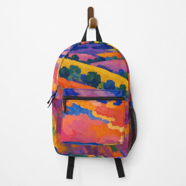 Aperçu de l'œuvre Colorful Rolling Hills Sunset Expressionist Landscape créée et vendue par GutyzDesignsES.