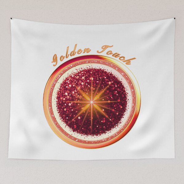Item preview, Golden Touch Red Glitter and Gold Glow Art Print / Sticker designed and sold by MinimalAurashop.