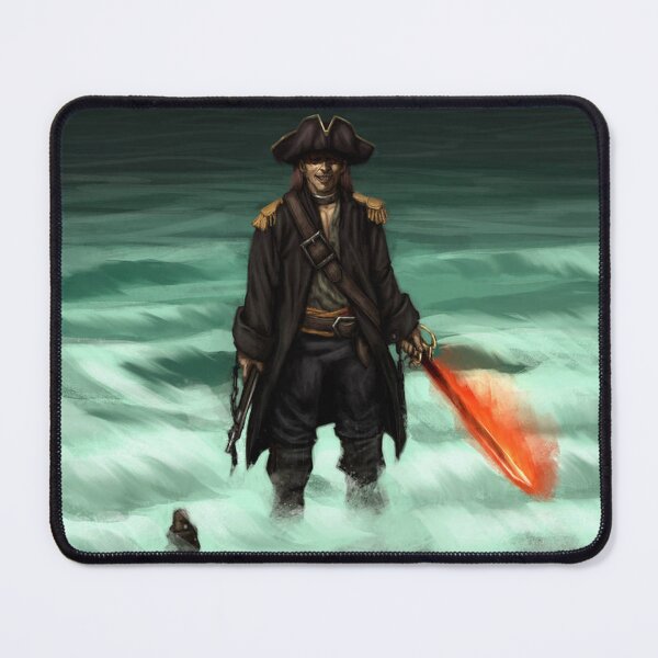 Item preview, Dark Pirate Captain Standing in Stormy Ocean designed and sold by LeanFrostED.
