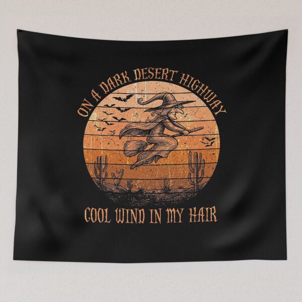 Item preview, On A Dark Desert Highway Cool Wind In My Hair Witch Halloween Sunset designed and sold by SEINENGAPPI19.